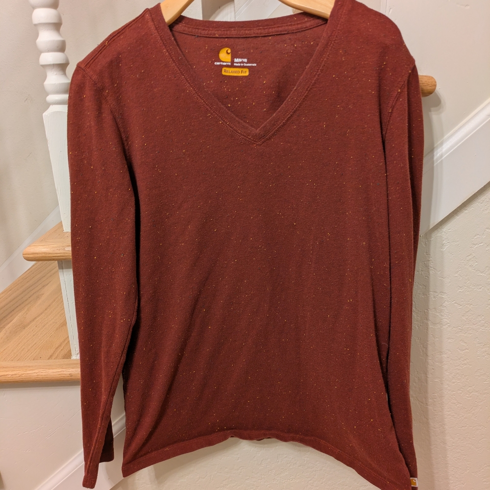 Carhartt - Women's Long Sleeve Tee - Red Spice - Size M (8-10)